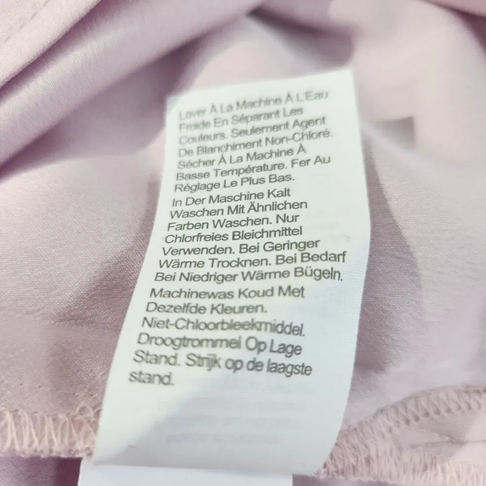 J Crew Pink Puff Sleeve Keyhole Neckline Crepe Blouse Women Tall Large